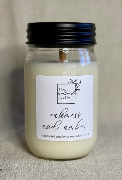 Oakmoss and Amber | Soy Wooden Wick Candle