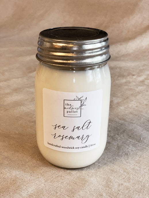 Sea Salt Rosemary | Soy Wooden Wick Candle